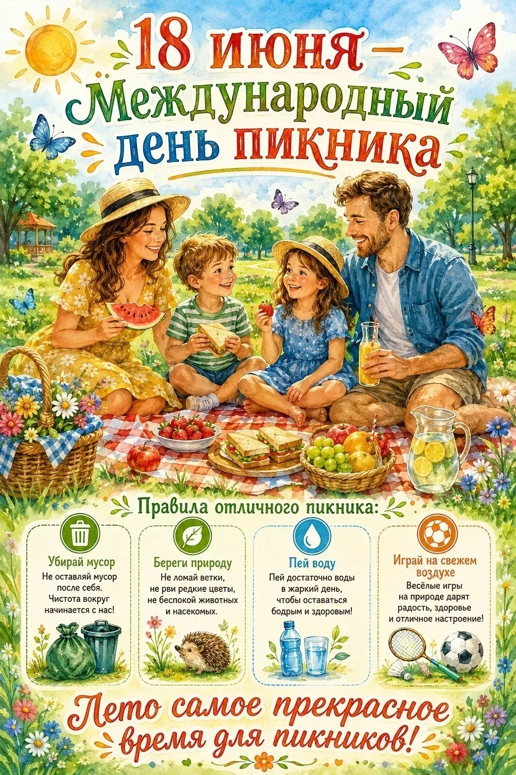 🍅☘️☀️Сегодня 18 июня Международный день пикника!!

🗺️📍Где на природе повести время рассказываем в