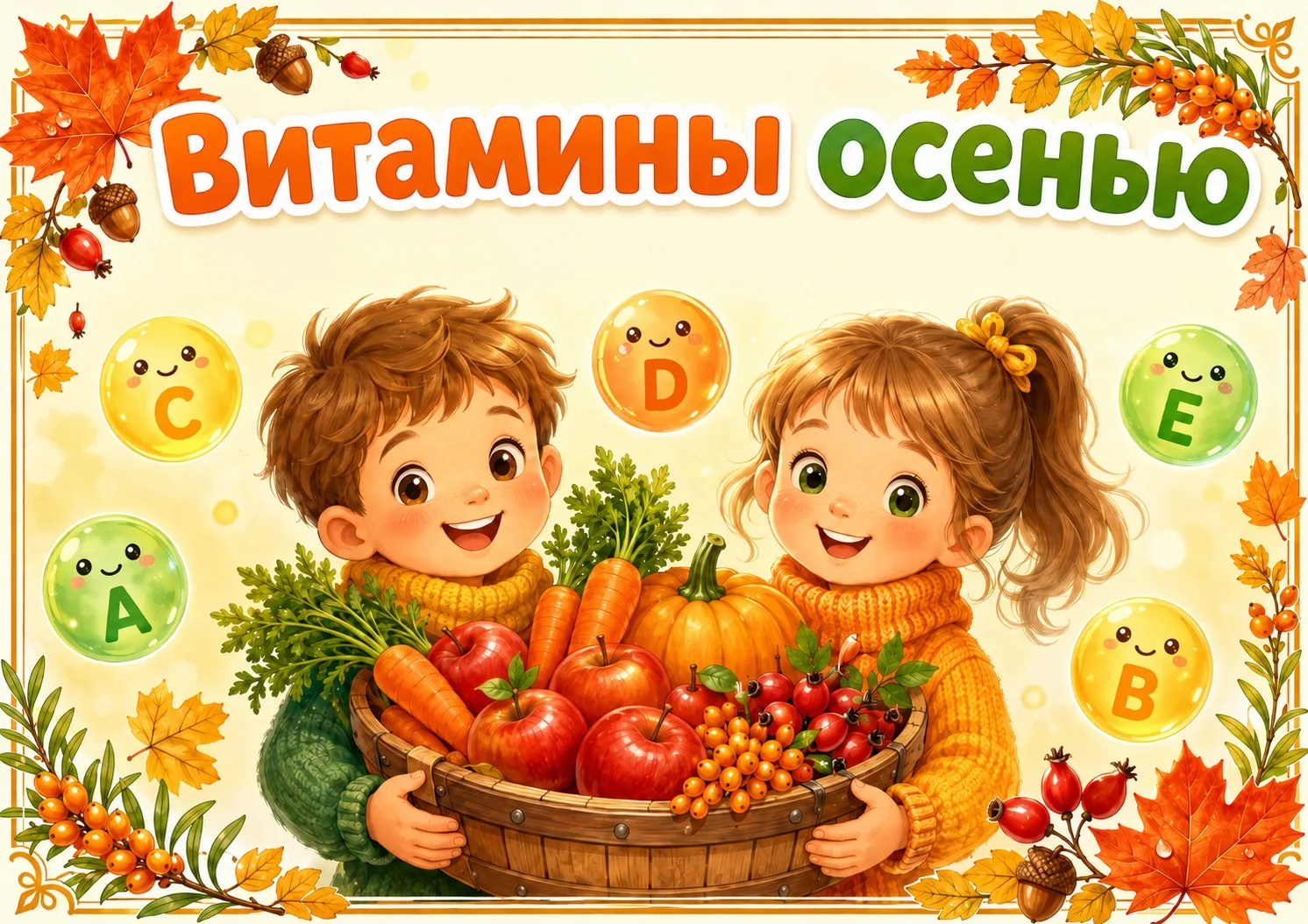 🍎 **Витамины осенью — изучаем полезное ярко и интересно!**