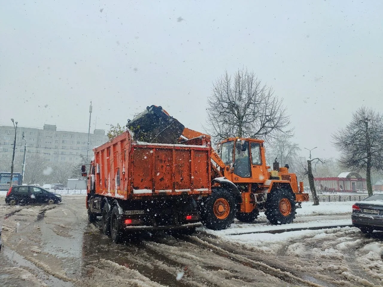 ❗Сегодня погодные условия в Подмосковье сложные — объявлен оранжевый уровень опасности.   ⚠️ Ожидает