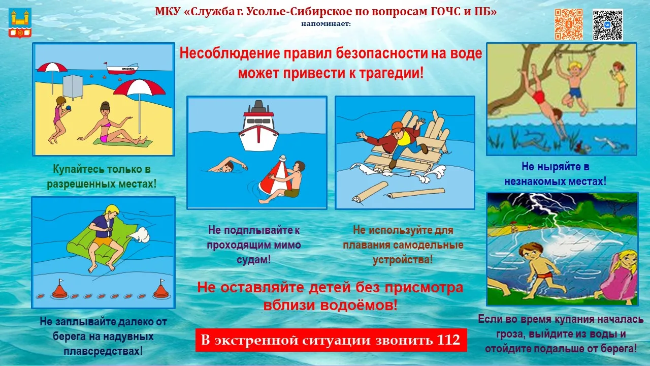 Уважаемые родители! Несоблюдение правил безопасности на воде может привести к трагедии!