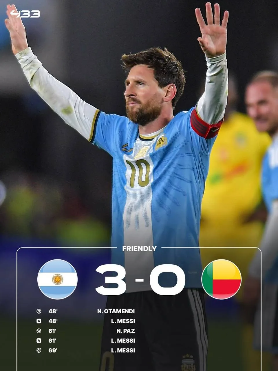 🇦🇷 Месси оформил гол + 2 ассиста в своем последнем матче за сборную Аргентины