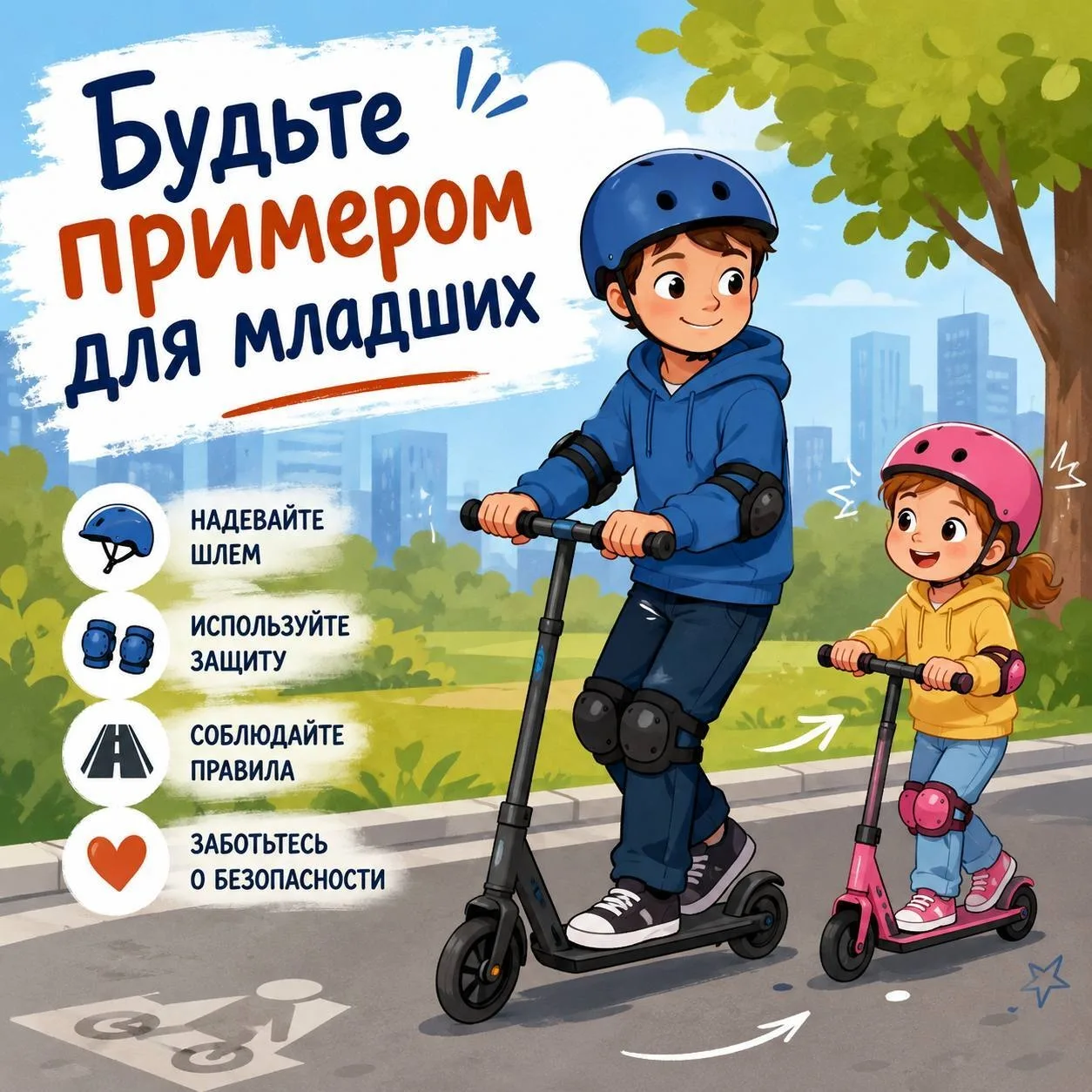 🛴 Младшие всегда берут пример со старших

Если у вас есть младший брат или сестрёнка, помните, что 