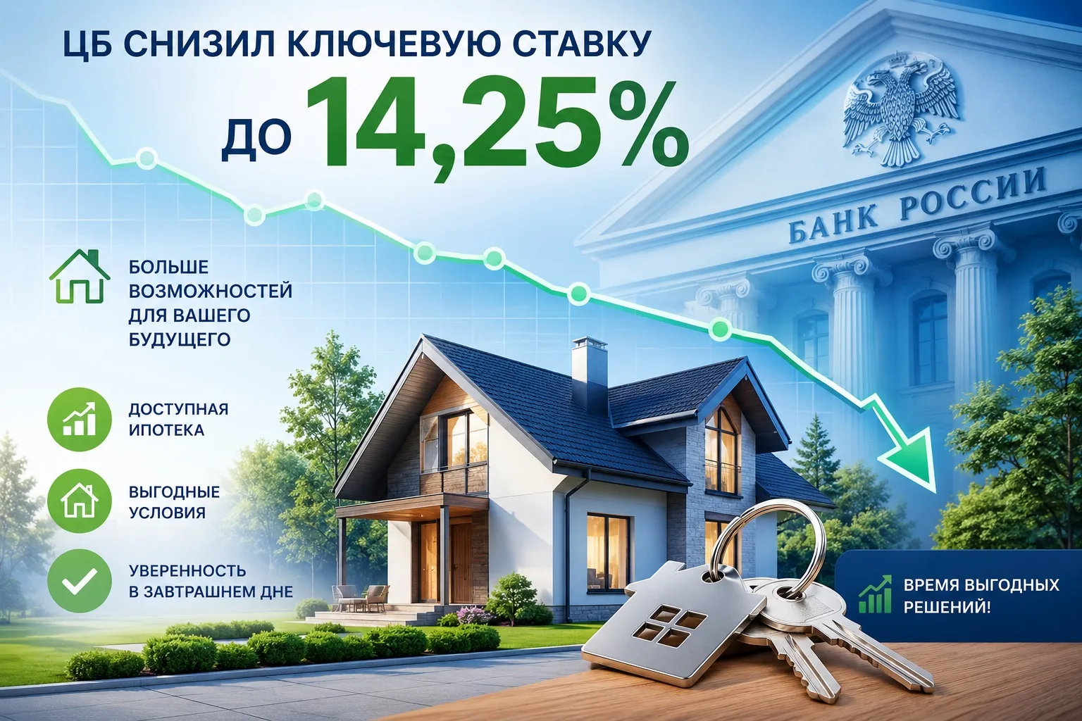 НОВОСТИ ПЯТНИЦЫ

❗️ЦБ снизил ключевую ставку до 14,25%

Это важное событие для рынка недвижимости и 