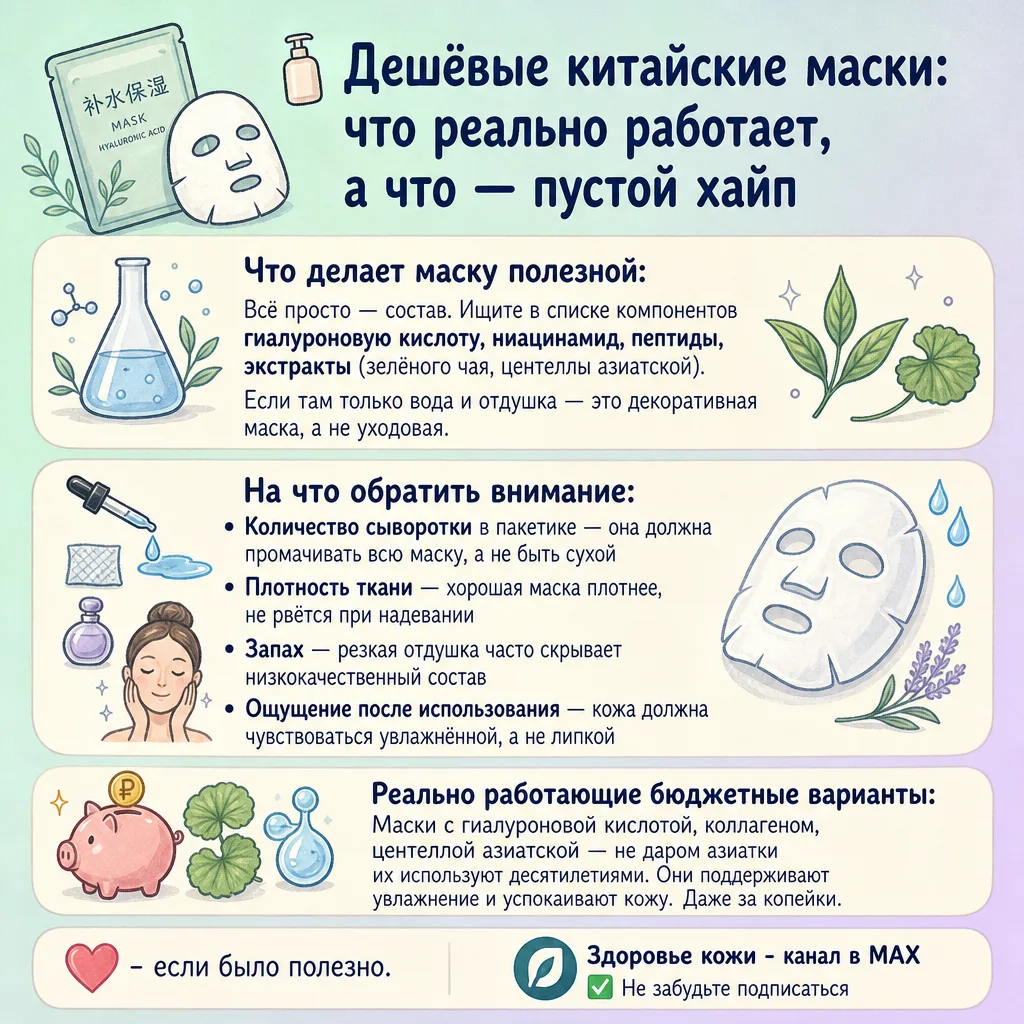 Дешёвые китайские тканевые маски для лица