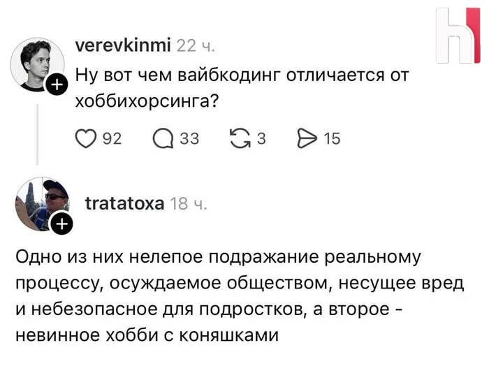 Вайбкодинг vs Хоббихорсинг