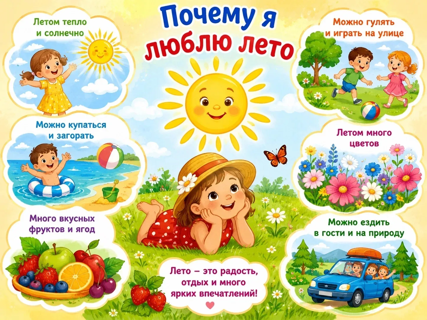 В группе «Капелька»  прошло тематическое занятие «Почему я люблю лето».