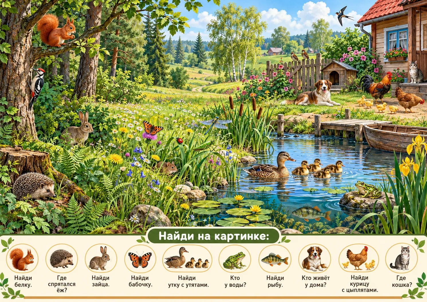🐿 Найди животных в их среде