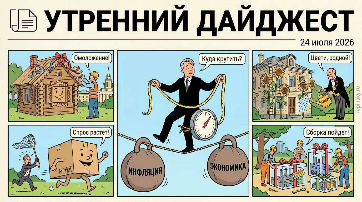 🗞️ Утренний дайджест

➠ Совет директоров ЦБ сегодня установит ключевую ставку. Регулятор обсудит па