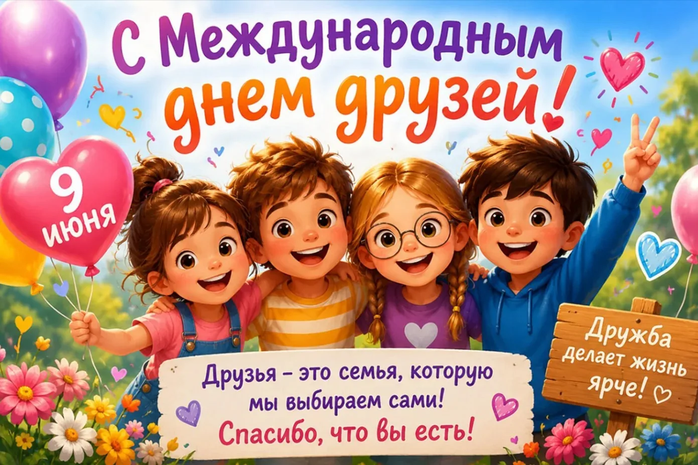 9 июня - Международный день друзей! 🌸❤😊✨

Все народы во все времена почитали дружбу величайшей соц