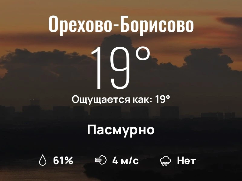 Что с погодой в Орехово-Борисово?