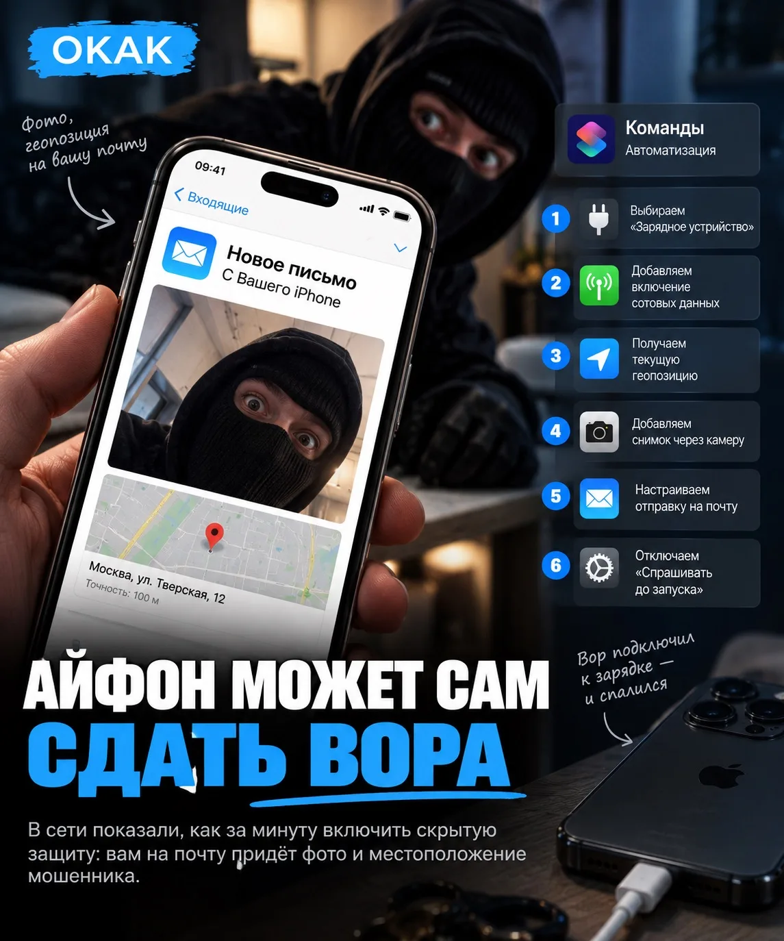 📱🥷 АЙФОН МОЖЕТ САМ СФОТОГРАФИРОВАТЬ ВОРА.😳