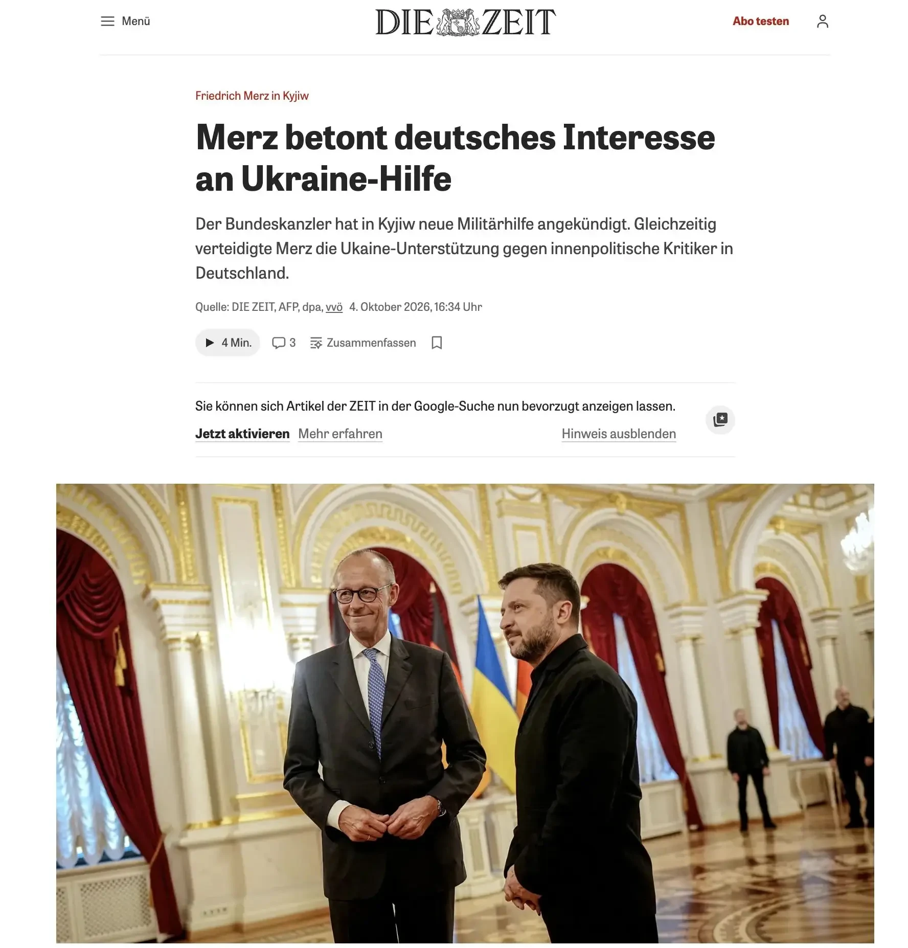 Die Zeit: Мерц заявил, что видит результаты опросов, согласно которым многие немцы выст...