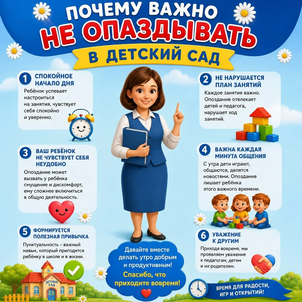 Почему важно не опаздывать в детский сад?