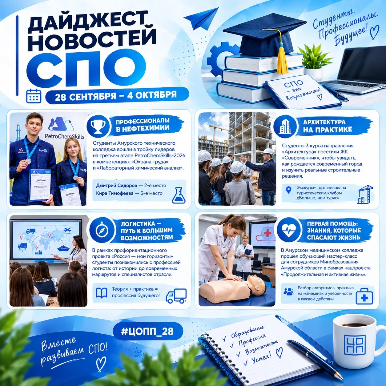 📰 ДАЙДЖЕСТ НОВОСТЕЙ КОЛЛЕДЖЕЙ | 28 СЕНТЯБРЯ - 4 ОКТЯБРЯ