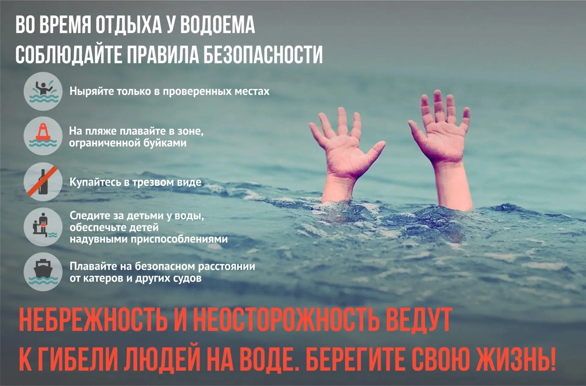 Памятка для родителей: правила поведения детей у воды