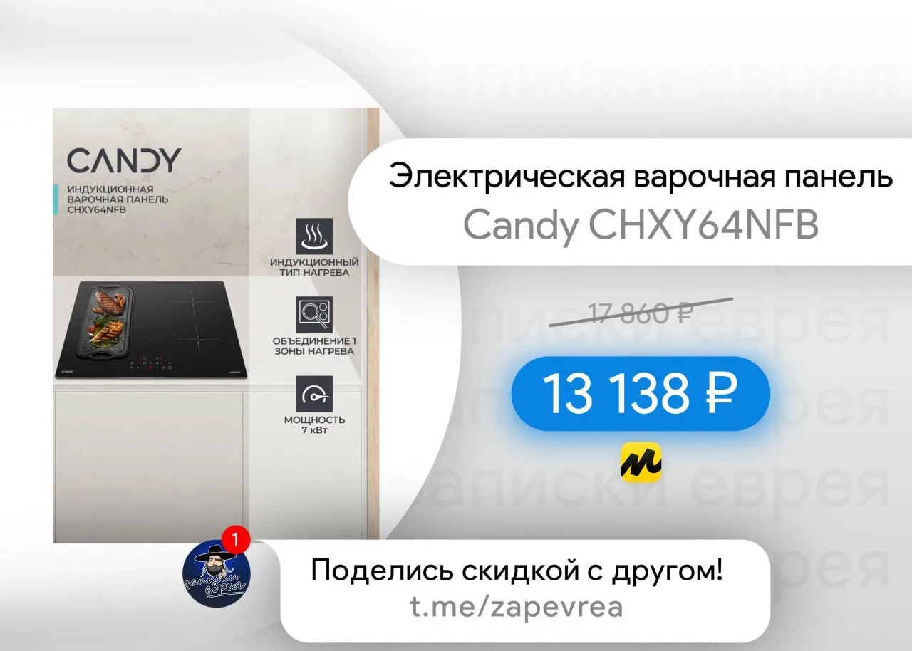 Электрическая варочная панель Candy CHXY64NFB