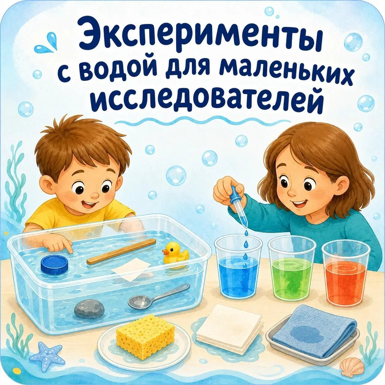 💧 Эксперименты с водой для маленьких исследователей

Обычная вода может стать основой для увлекател