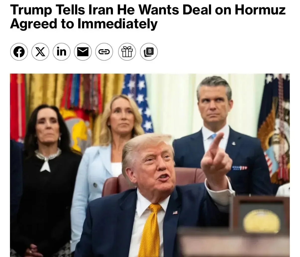 🇺🇸🇮🇷 Трамп требует соглашения по Ормузскому проливу до конца дня или Иран ждут «раз...