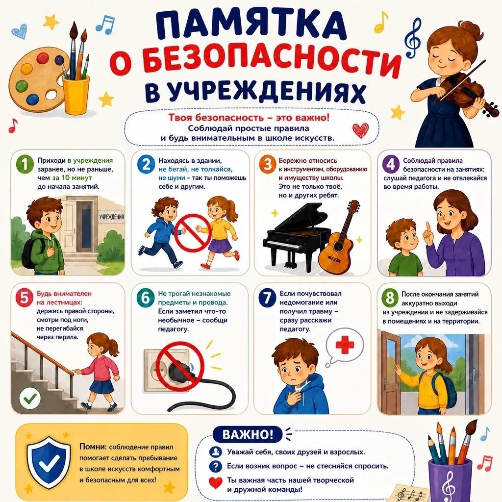 Безопасность — прежде всего!  Напоминаем нашим ученикам простые и важные правила, котор...