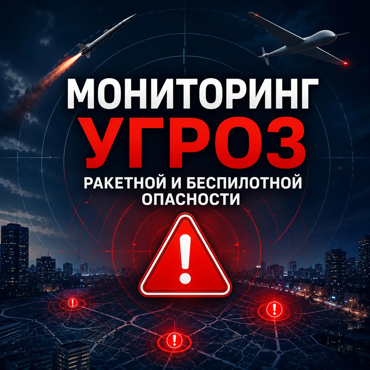 ⚡ В связи с увеличением количества воздушных атак запустили онлайн-сервис мониторинга р...
