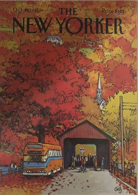 🍂 Собрала постеры по мотивам обложек New Yorker. Осень в них всегда особенная: вроде п...