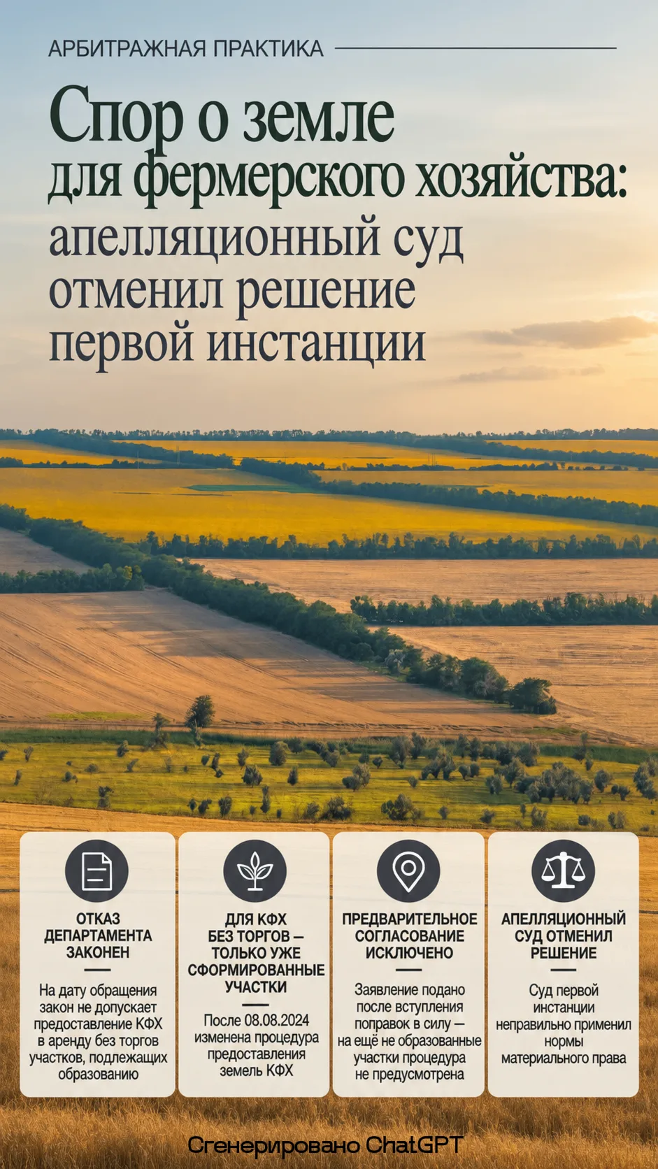 📌 Спор о земле для фермерского хозяйства: апелляционный суд отменил решение первой инс...
