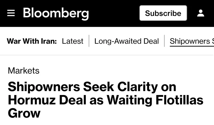 🇮🇷🇺🇸Суда не спешат идти через Ормузский пролив, — Bloomberg