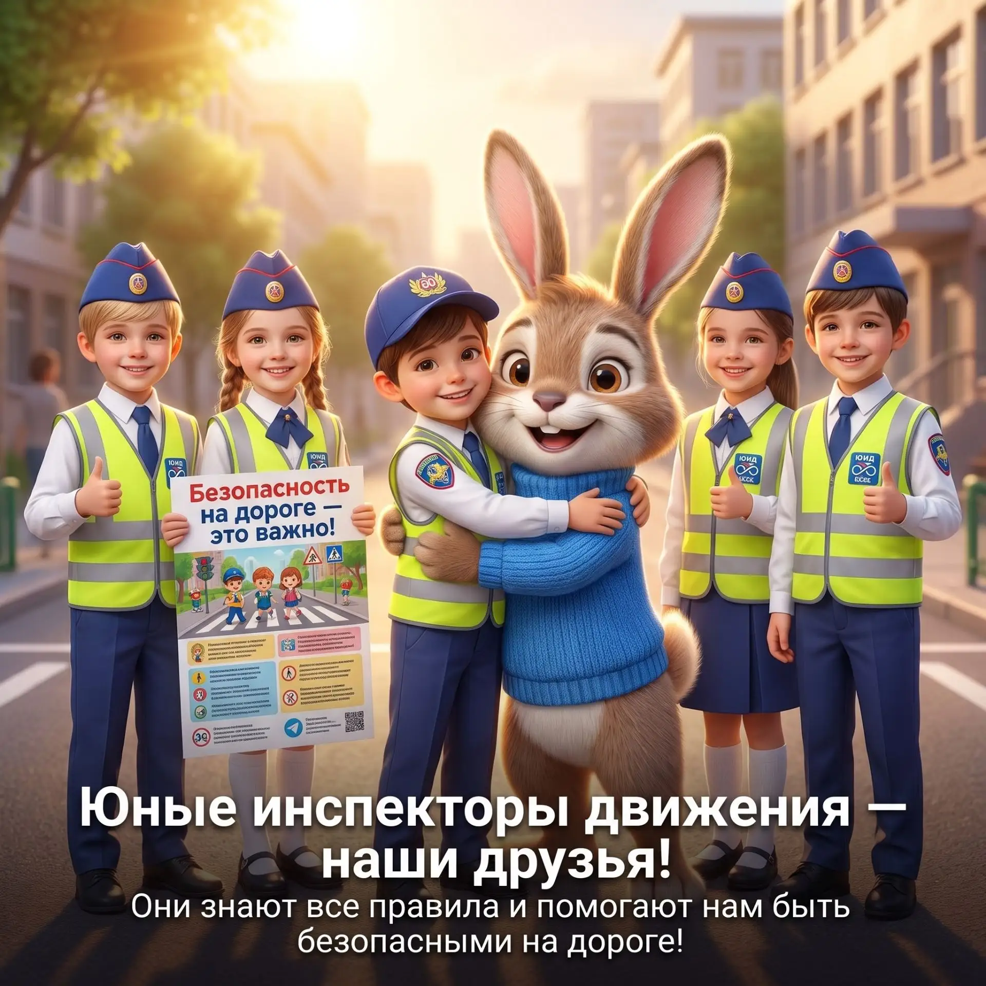 Здравствуйте, дорогие родители!

С вами — заяц Умняша! 🐾

Я и мои друзья из отряда ЮИД подготовили 