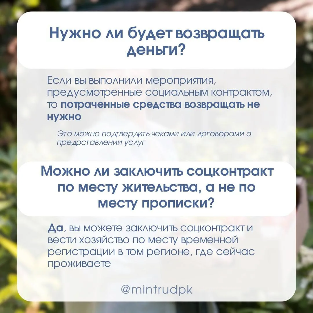 Социальный контракт на ведение личного подсобного хозяйства   Отвечаем на вопросы об условиях заключ