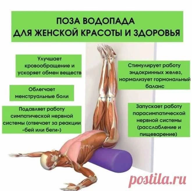 Поза водопада для женского здоровья и красоты🔥