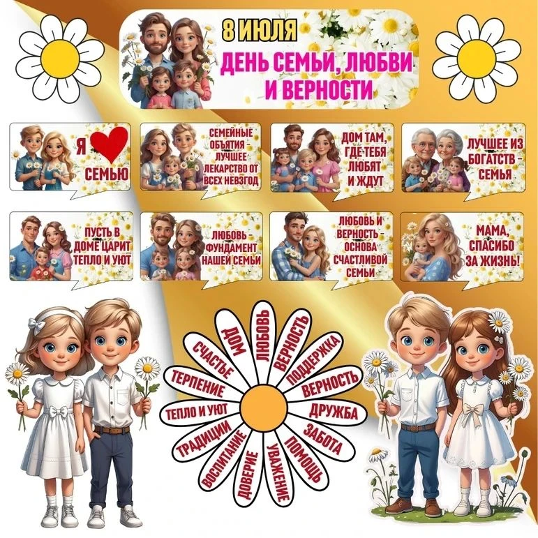 День семьи, любви и верности — 8 июля!🎉
Праздник посвящён святым Петру и Февронии Муромским — покр