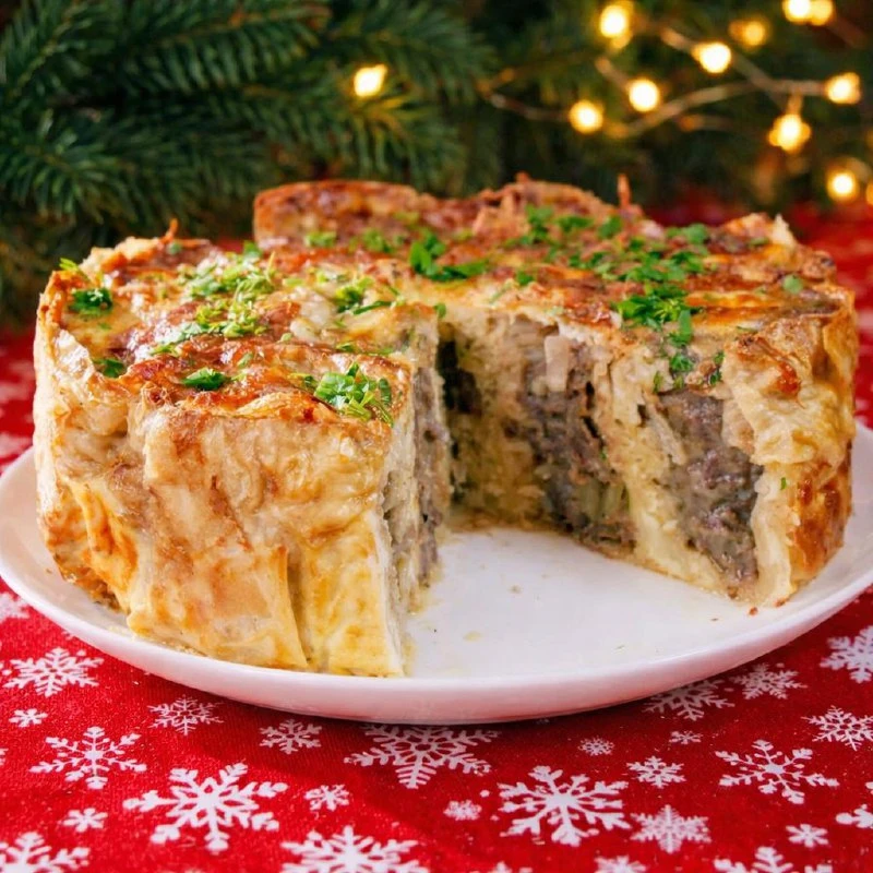 ЛЕНИВЫЙ ПИРОГ С МЯСОМ И ЛАВАШОМ