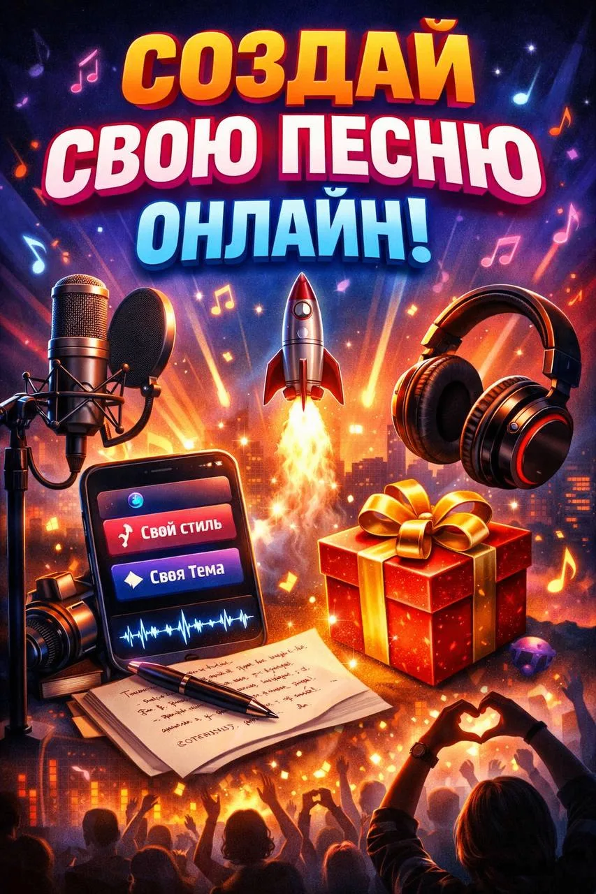 🔥 ТВОЙ ХИТ МОЖЕТ ПОЯВИТЬСЯ УЖЕ СЕГОДНЯ!  Хватит откладывать — сейчас каждый может создать песню онла