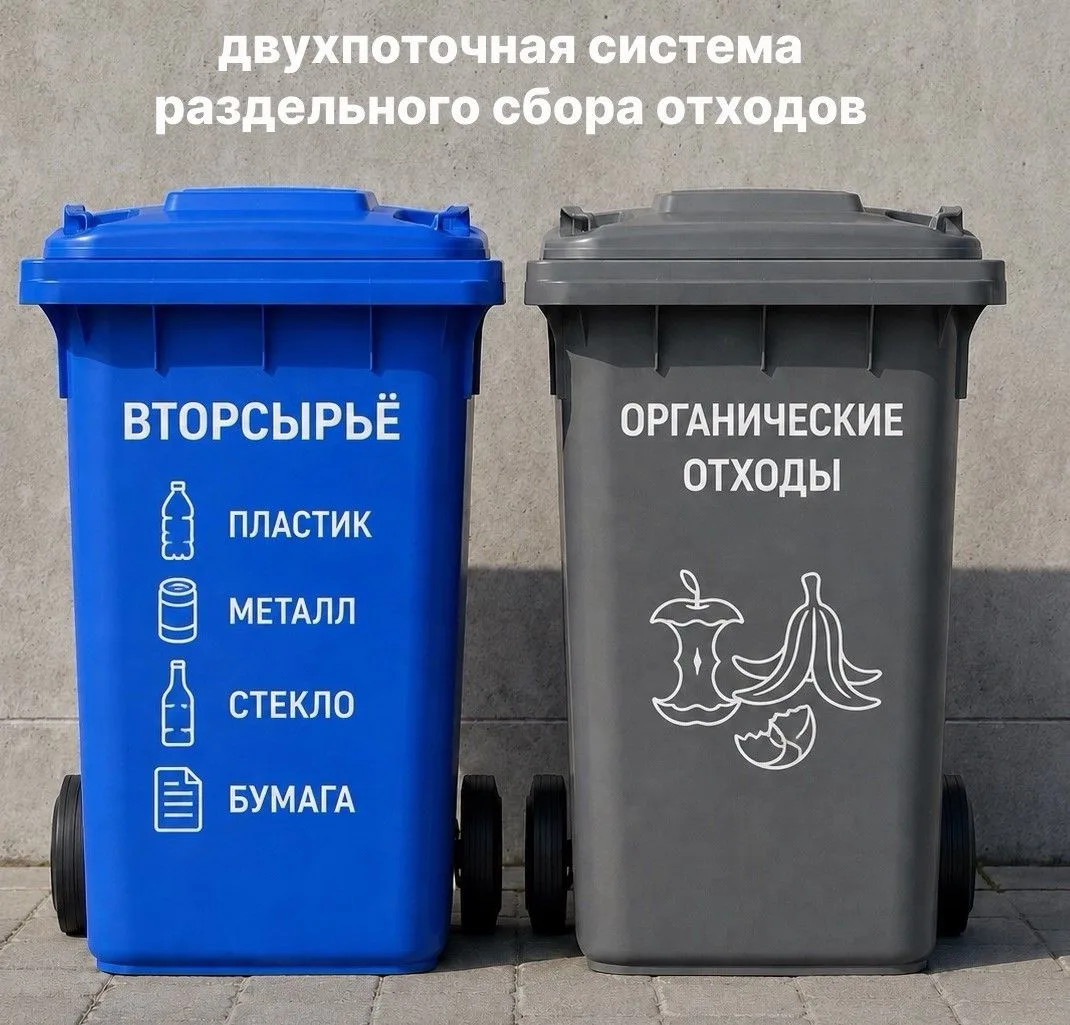 🗑️ В Краснодаре стартовала двухпоточная система сбора отходов!