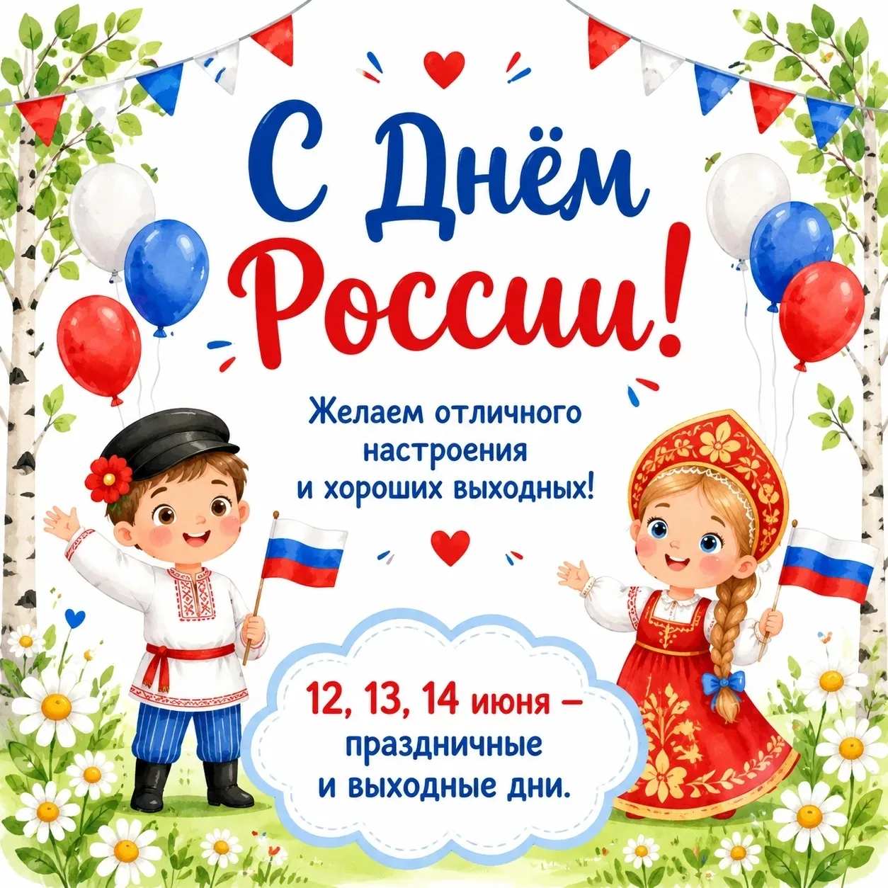 "Карамелька" напоминает, 12 июня-день России, впереди 3 выходных.

#Детскийсад13КарамелькагВладимир 