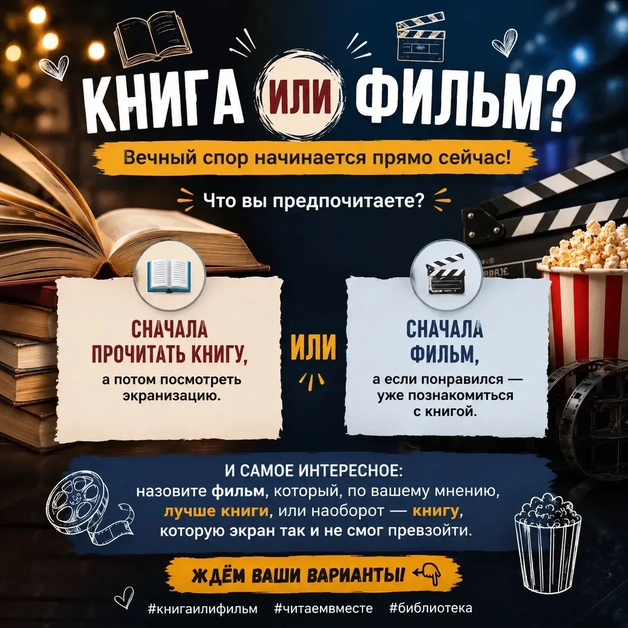 🎬📚 Книга или фильм — что выбираете вы?
