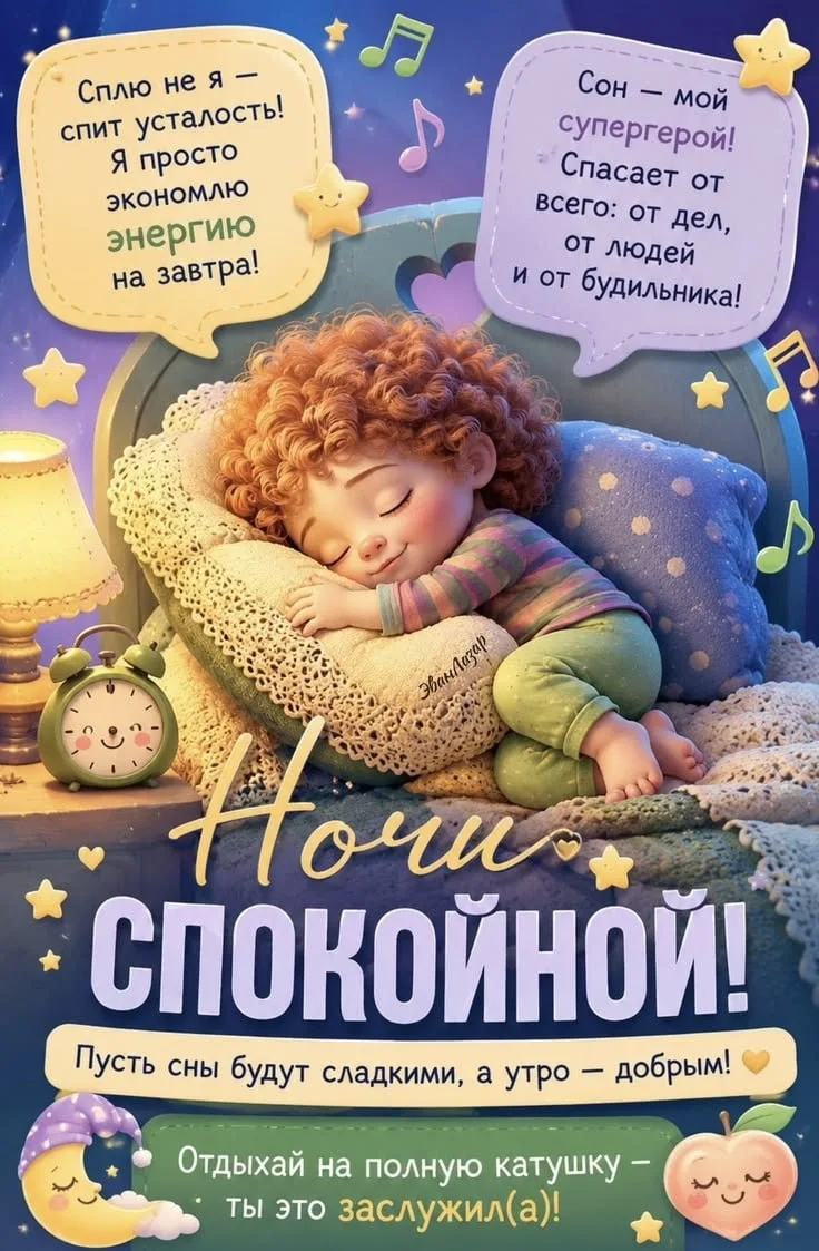 Спокойной ночи 😴 
 
👉Лучшие Открытки в MAX 👈 
👉 Перейти на канал 👈