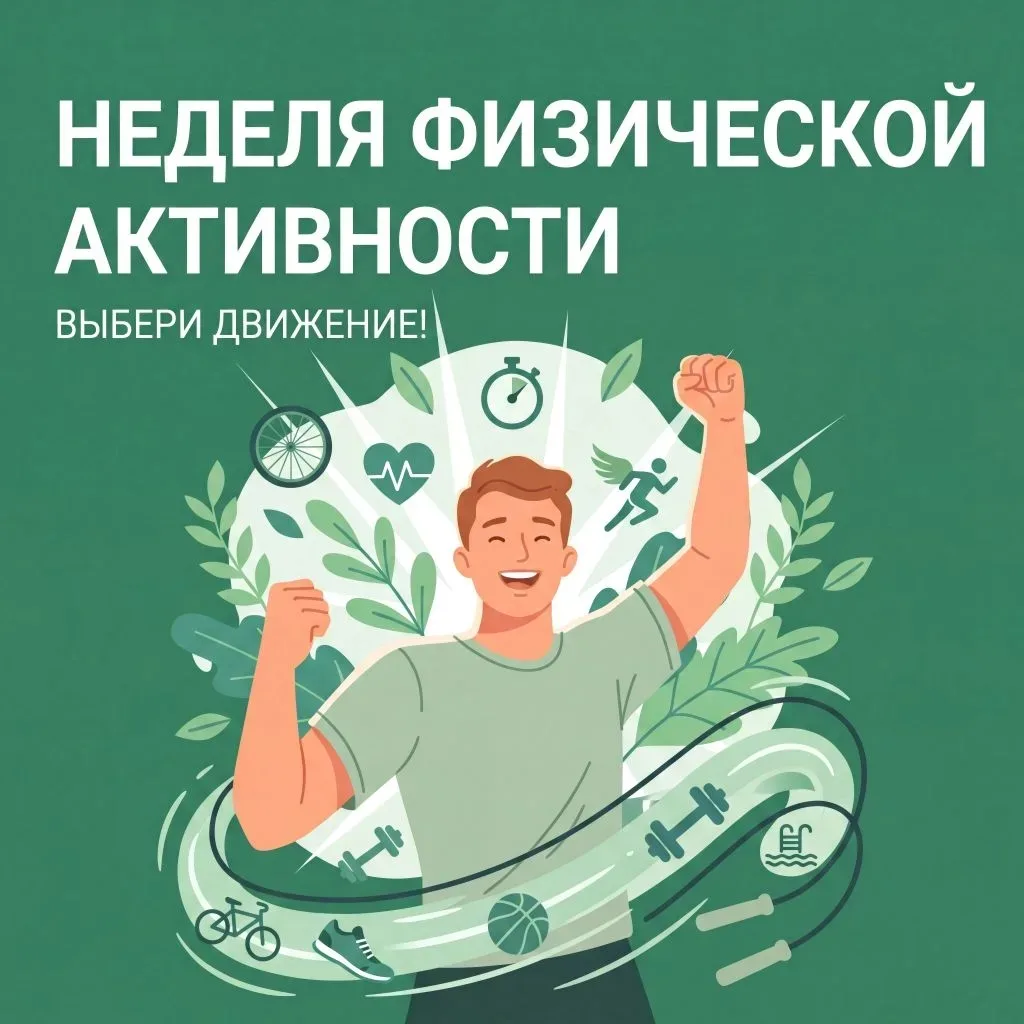 🏃‍♂️ Неделя физической активности: начни двигаться к здоровью уже сегодня! 🌿💪

С 8 по 14 июня в Р