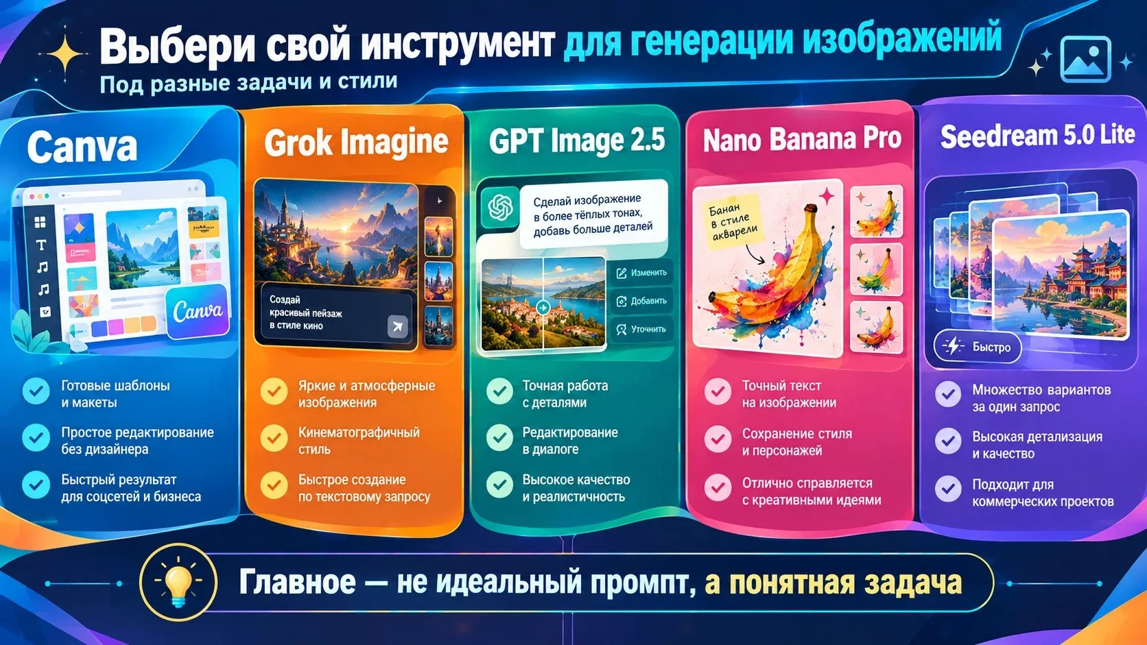 Пять инструментов для генерации изображений.