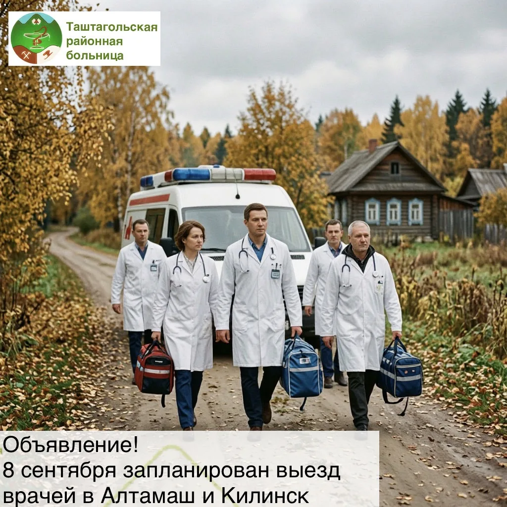 8 сентября планируется выезд специалистов для оказания медицинской помощи для жителей о...