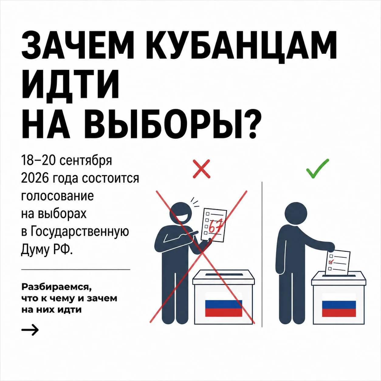 🗳 С 18 по 20 сентября 2026 года запланированы выборы депутатов Государственной Думы РФ.