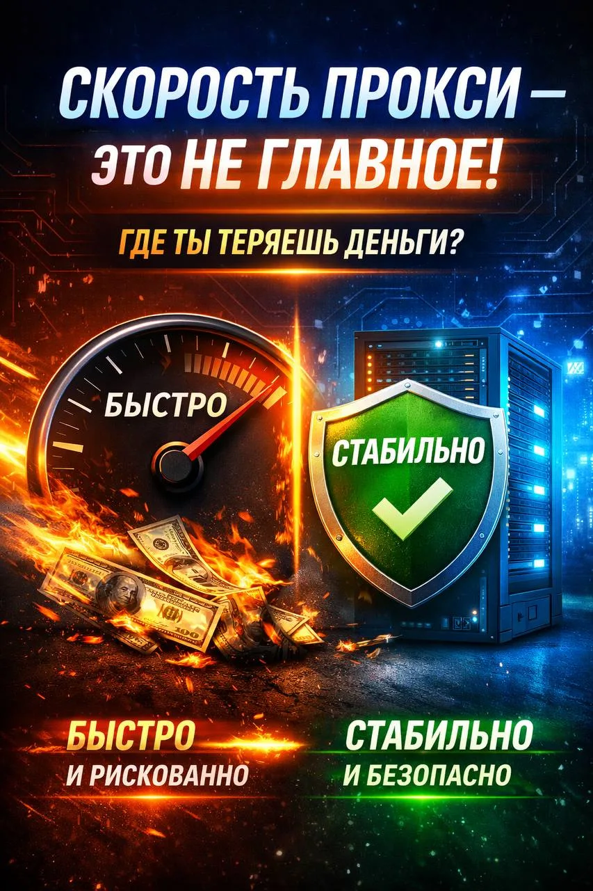 Почему скорость прокси — это не главное (и где ты теряешь деньги)

Большинство выбирает прокси по од
