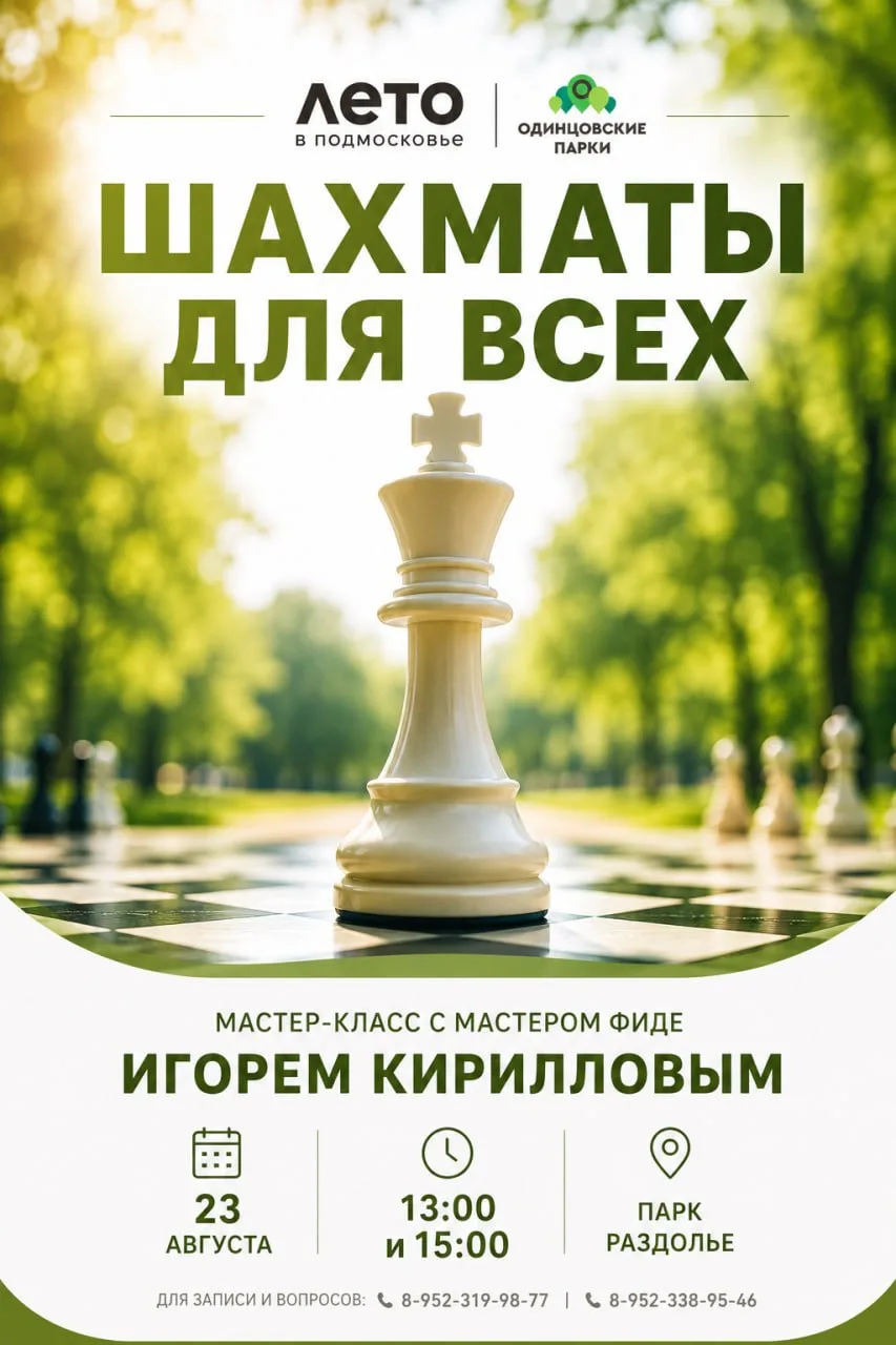 ♟️ Шахматы для всех в парке «Раздолье»!