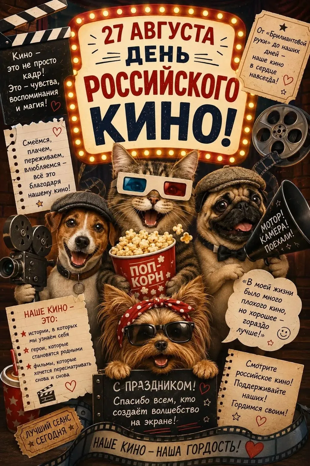 🎬 День российского кино — 27 августа! 🇷🇺