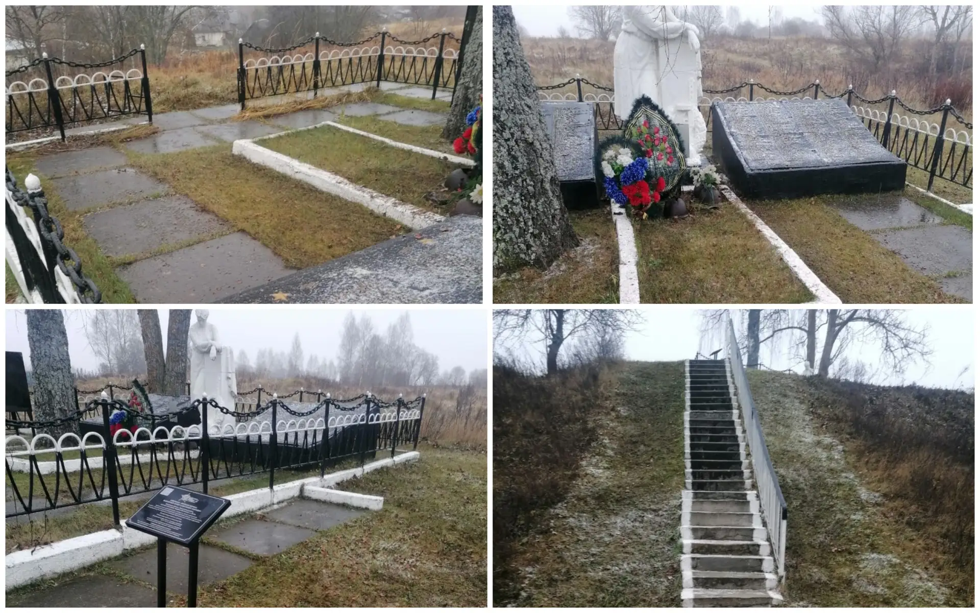 Подготовили к зимнему периоду подшефный памятник в д. Печки