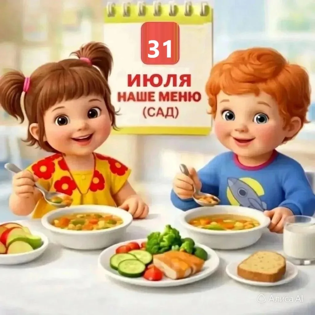 🍽️Меню нашего детского сада (Сад) на 31.07.2026

Дорогие родители! 

🍲Представляем вам меню на сег