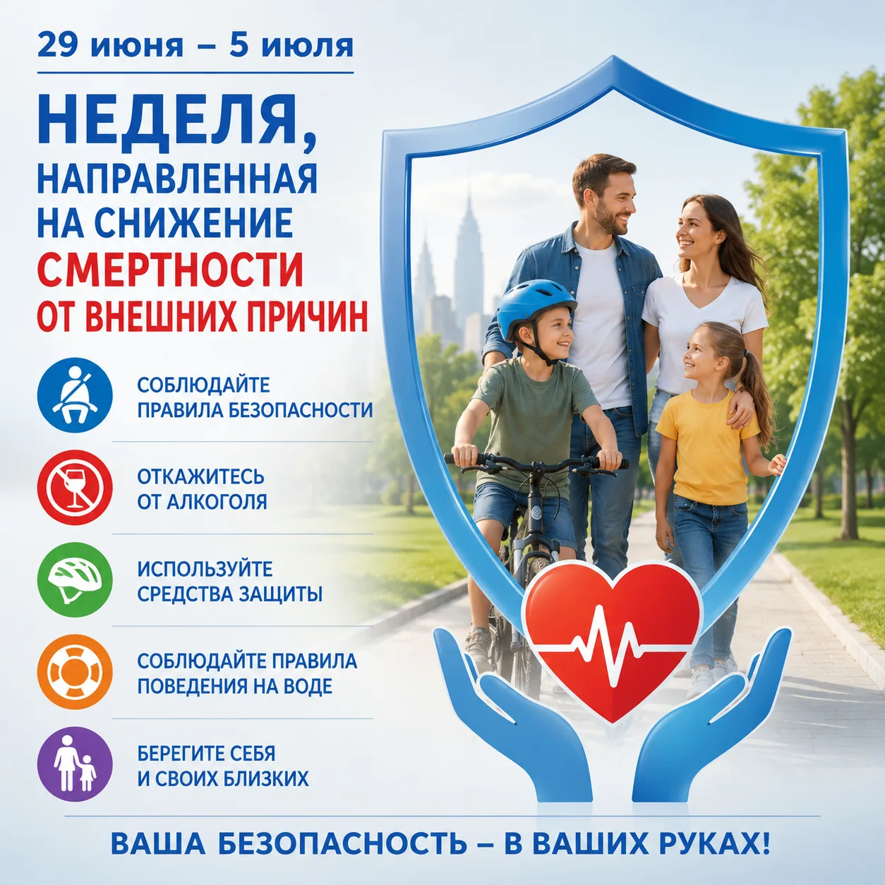 29 июня – 5 июля Неделя, направленная на снижение смертности от внешних причин.