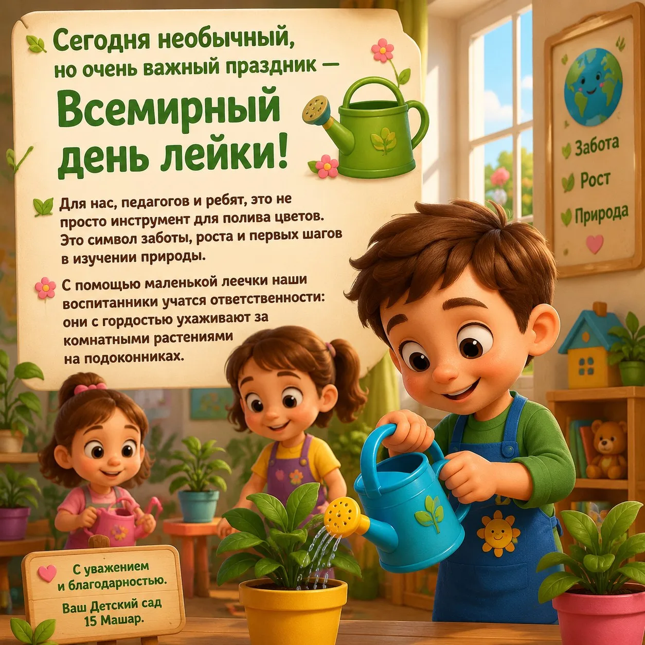 🌿 Всемирный день лейки: поливаем дружбу и знания!

Сегодня необычный праздник — 17 мая! 🌧️

В наше