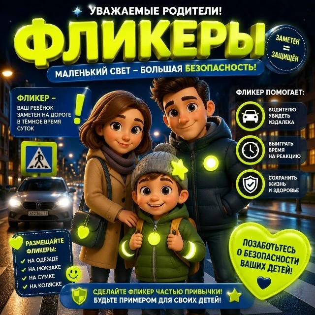 🚦 Безопасность ребёнка на дороге: зачем нужны фликеры? 🚦