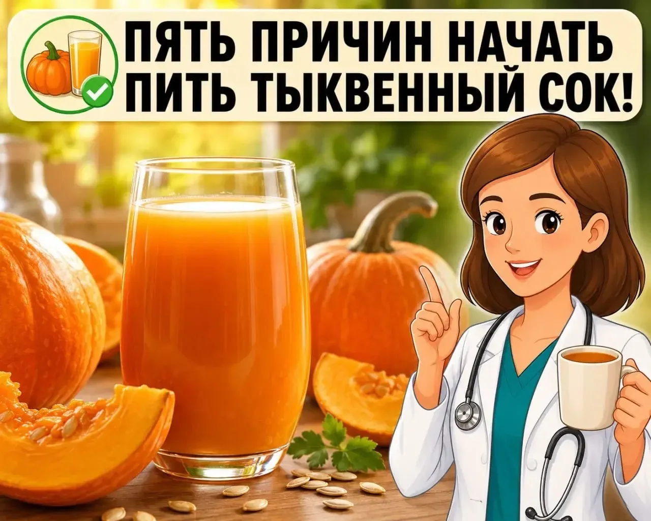 ☑️Руководство по лечению организма сырым тыквенным соком.